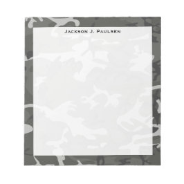 Monogram Modern Gray Abstract Camouflage Notitieblok