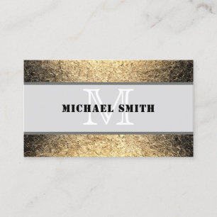 Monogram Modern Grunge Metal Achtergrond #2 Visitekaartje