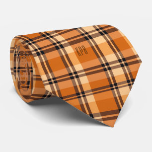 Monogram Modern Herfst-Herfst Plaid Pattern Neckti Stropdas