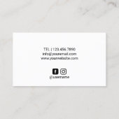 Monogram Modern Hexagon Logo Minimalistisch Visitekaartje (Achterkant)