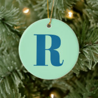 Monogram Modern Initiaal Letter Neo Mint Green Nav