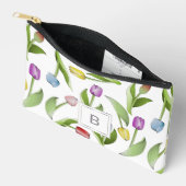 Monogram Modern Kleurrijk Tulpen Bloempatroon Etui (Open)