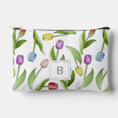 Monogram Modern Kleurrijk Tulpen Bloempatroon Etui (Voorkant)
