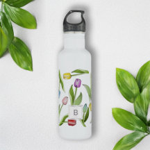 Monogram Modern Kleurrijk Tulpenpatroon