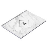 Monogram modern marmer notitieboek (Linkerzijde)
