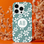 Monogram Modern Meisje Bloemen Patroon Gepersonali Case-Mate iPhone Case