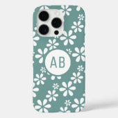Monogram Modern Meisje Bloemen Patroon Gepersonali Case-Mate iPhone Case (Achterkant)