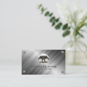 Monogram modern metaal bouwstaal visitekaartje (Staand voorkant)
