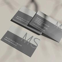 Monogram Modern Minimaal Grijs Professioneel