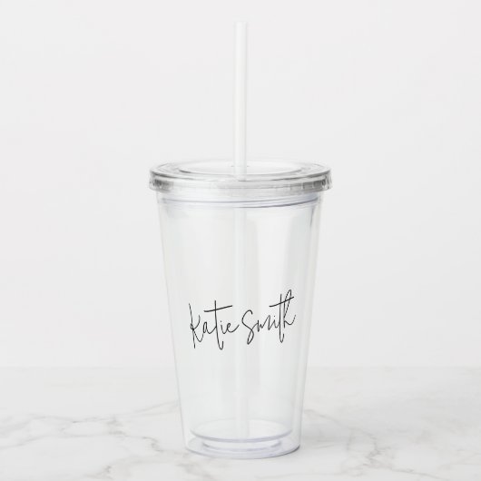 Monogram Modern minimaal handgeschreven script Acryl Drinkbeker (Voorkant)