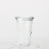 Monogram Modern minimaal handgeschreven script Acryl Drinkbeker (Rechts)