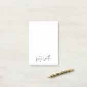 Monogram Modern minimaal handgeschreven script Post-it® Notes (Op bureau)