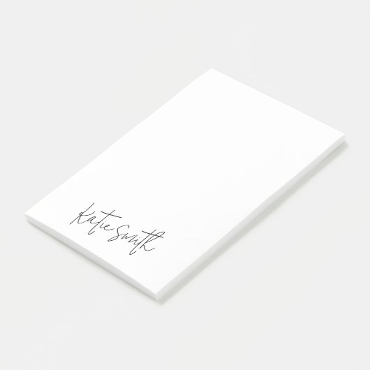 Monogram Modern minimaal handgeschreven script Post-it® Notes (Schuin)