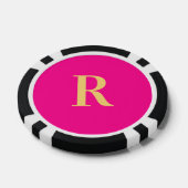 Monogram Modern Minimaal Hot Pink Poker Chips (Enkel)