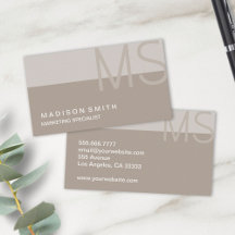 Monogram Modern Minimaal Taupe Professioneel