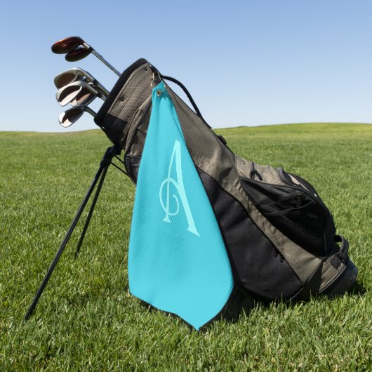 Monogram Modern Minimaal Teal Golfhanddoek (Groen)