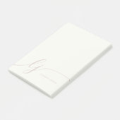 Monogram Modern Minimaal Vrouwelijk Roos Roze Ivoo Post-it® Notes (Schuin)