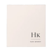 Monogram Modern Minimal Blush Pink Monogrammed Notitieblok (Voorkant)