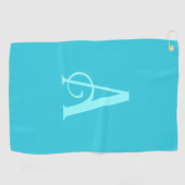 Monogram Modern Minimal Teal Golfhanddoek (Horizontaal)