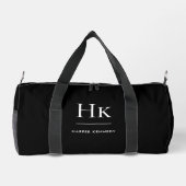 Monogram Modern Minimalist Black Monogrammed Name Plunjezak (Achterkant)