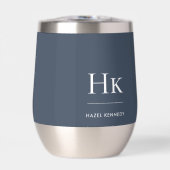 Monogram Modern Minimalist Classic Navy Blue White (Voorkant)