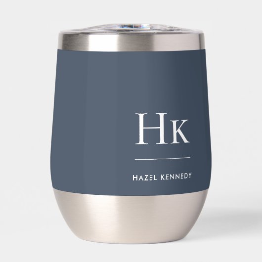 Monogram Modern Minimalist Classic Navy Blue White (Avant)