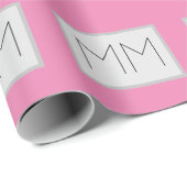 Monogram Modern Minimalist Name Initialen Cadeaupapier (Rol Hoek)