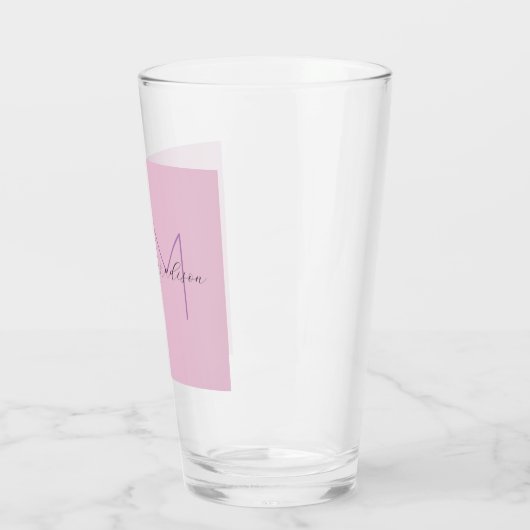 Monogram Modern Minimalist Name Initialen Glas (Links)
