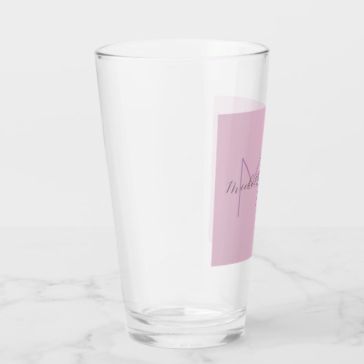 Monogram Modern Minimalist Name Initialen Glas (Rechts)