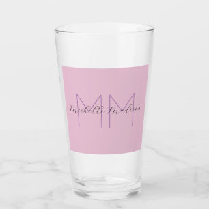 Monogram Modern Minimalist Name Initialen Glas