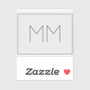 Monogram Modern Minimalist Name Initialen Sticker