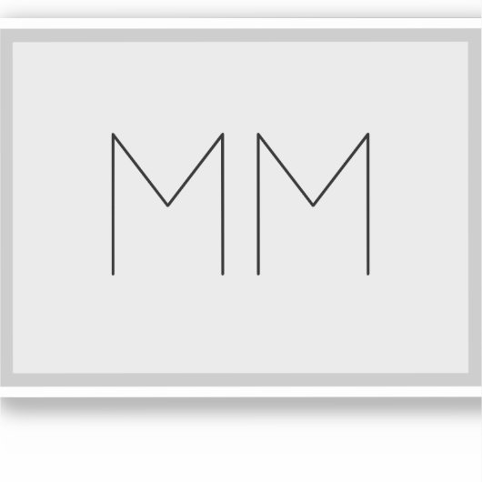 Monogram Modern Minimalist Name Initialen Sticker (Voorkant)