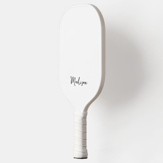 Monogram Modern Minimalist White Pickleball Paddle (Links)