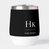 Monogram modern minimalistisch elegant zwart wit (Voorkant)