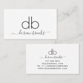 Monogram Modern Minimalistisch Professioneel Bedri Visitekaartje (Voorkant / Achterkant)