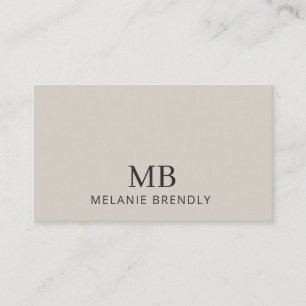 Monogram modern minimalistisch tan Visitekaartje
