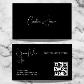 Monogram Modern Minimalistisch Vrouwelijk QR code  Visitekaartje