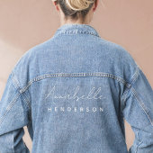 Monogram | Modern minimalistisch zuiver wit Denim Jacket