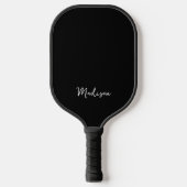 Monogram Modern minimalistisch zwart-wit Pickleball Paddle (Voorkant)