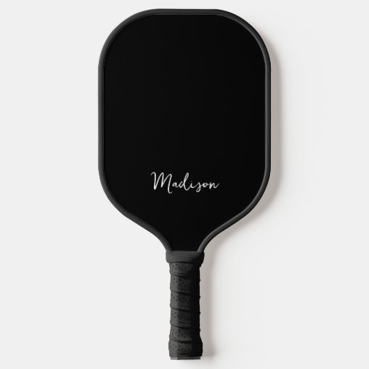 Monogram Modern minimalistisch zwart-wit Pickleball Paddle (Voorkant)