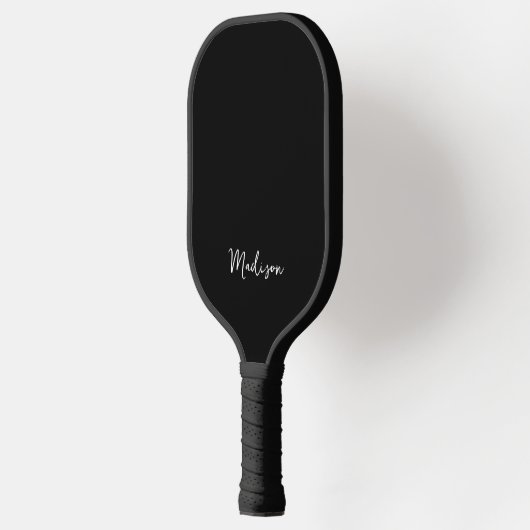 Monogram Modern minimalistisch zwart-wit Pickleball Paddle (Links)
