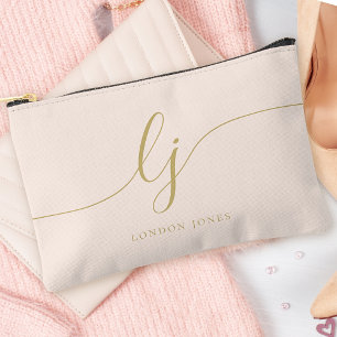 Monogram modern minimalistische kalligrafie roze g etui