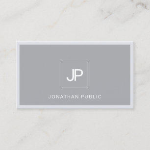 Monogram Modern minimalistische legant grijs Eenvo Visitekaartje