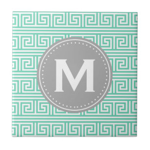Monogram Modern Mint Grieks Zeer belangrijk Patroo Tegeltje
