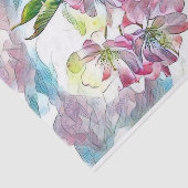 Monogram Modern Pink Cherry Blossom Waterverf Tissuepapier (Detail)