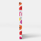 Monogram Modern Poppy Floral Patroon Script Naam iPhone Hoesje (Linkerkant)