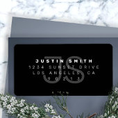 Monogram modern retour adres label