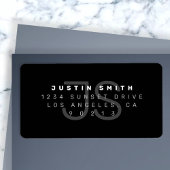 Monogram modern retour adres label