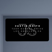 Monogram modern retour adres label