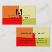 Monogram modern Retro Colors #13 Visitekaartje (Voorkant / Achterkant)